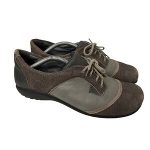 Naot Harore Shoes Womens Size 8 Gray Leather Suede Lace Up Comfort